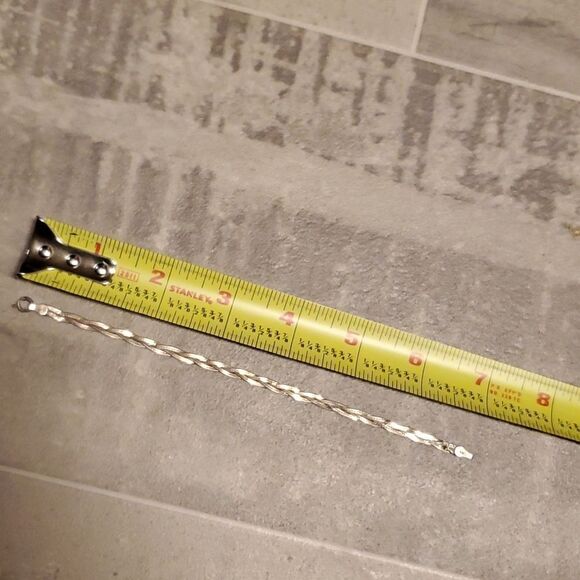 Vintage Sterling Triple Braided Herringbone Bracelet - Picture 2 of 6